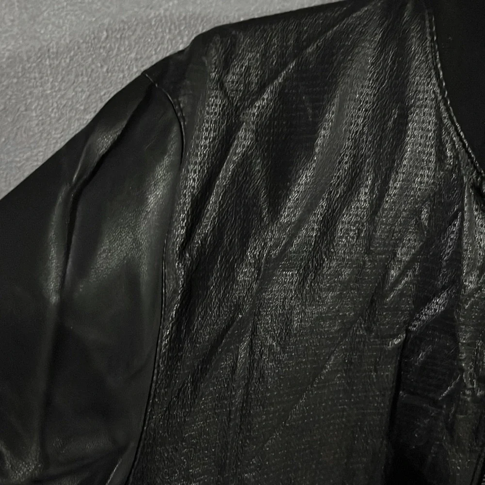 NWOT Zara Shiny Bomber Leather Jacket